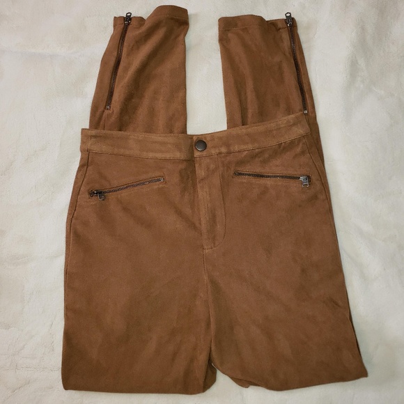 Abercrombie & Fitch tan faux suede pants Size 2 - Picture 1 of 4